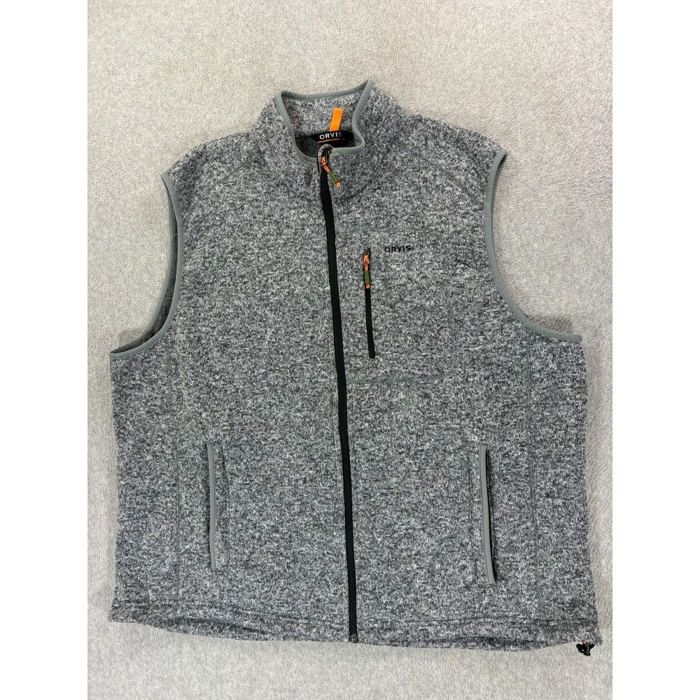 Orvis Fleece Midweight Full‎ Zip Jacket Vest (Men's 2XL) Gray